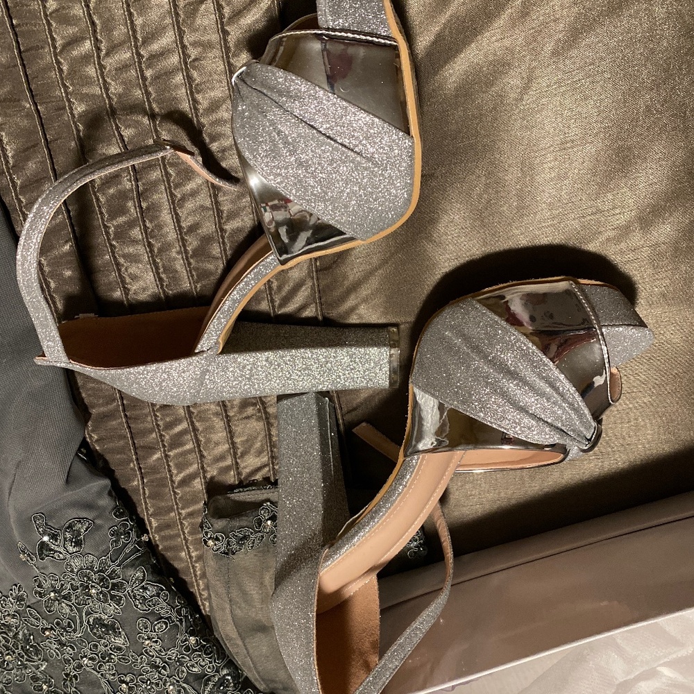 Womens silver high heels